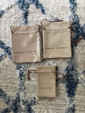David Yurman Beige Drawstring Pouch Set